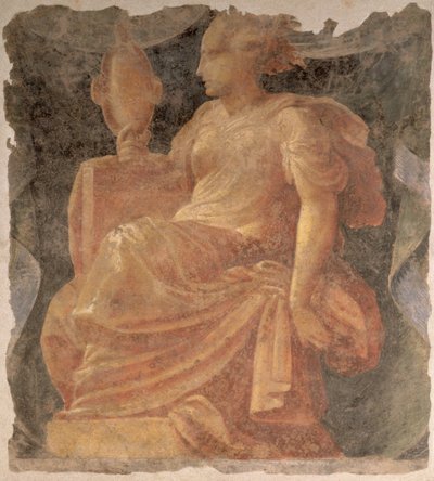 Prudence, one of the four Cardinal Virtues by Nicolo dell and Fontana, Alberto Abate